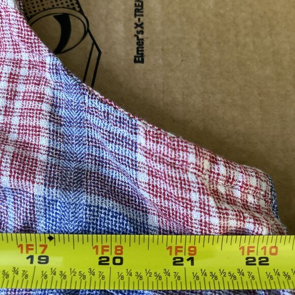 Ruff Hewn Womens Top Size XL Sleeveless Red Blue Striped button front - Picture 7 of 11